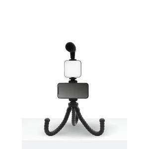 Muvit Vlogging Kit (Microphone + Tripod + Stand + LED Light)