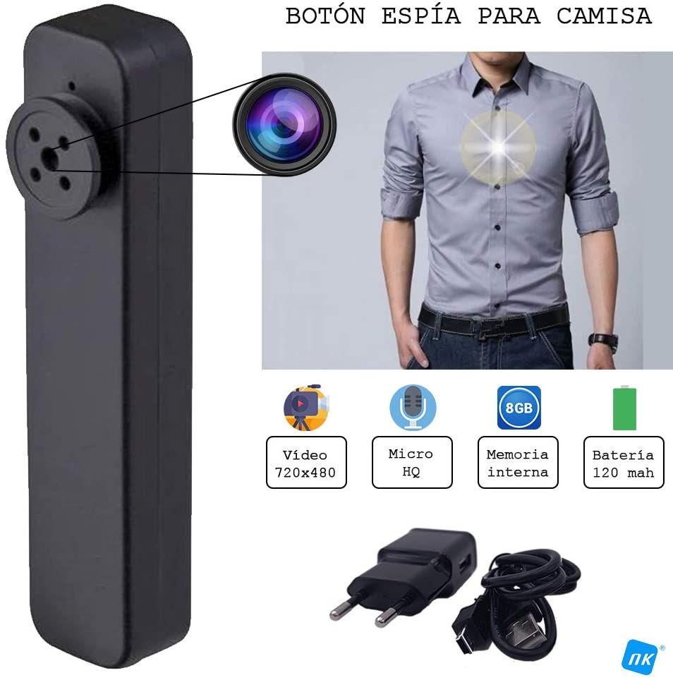 Caméra espion Jingshixun mini pour chemise ou veste (720x480 Noir)