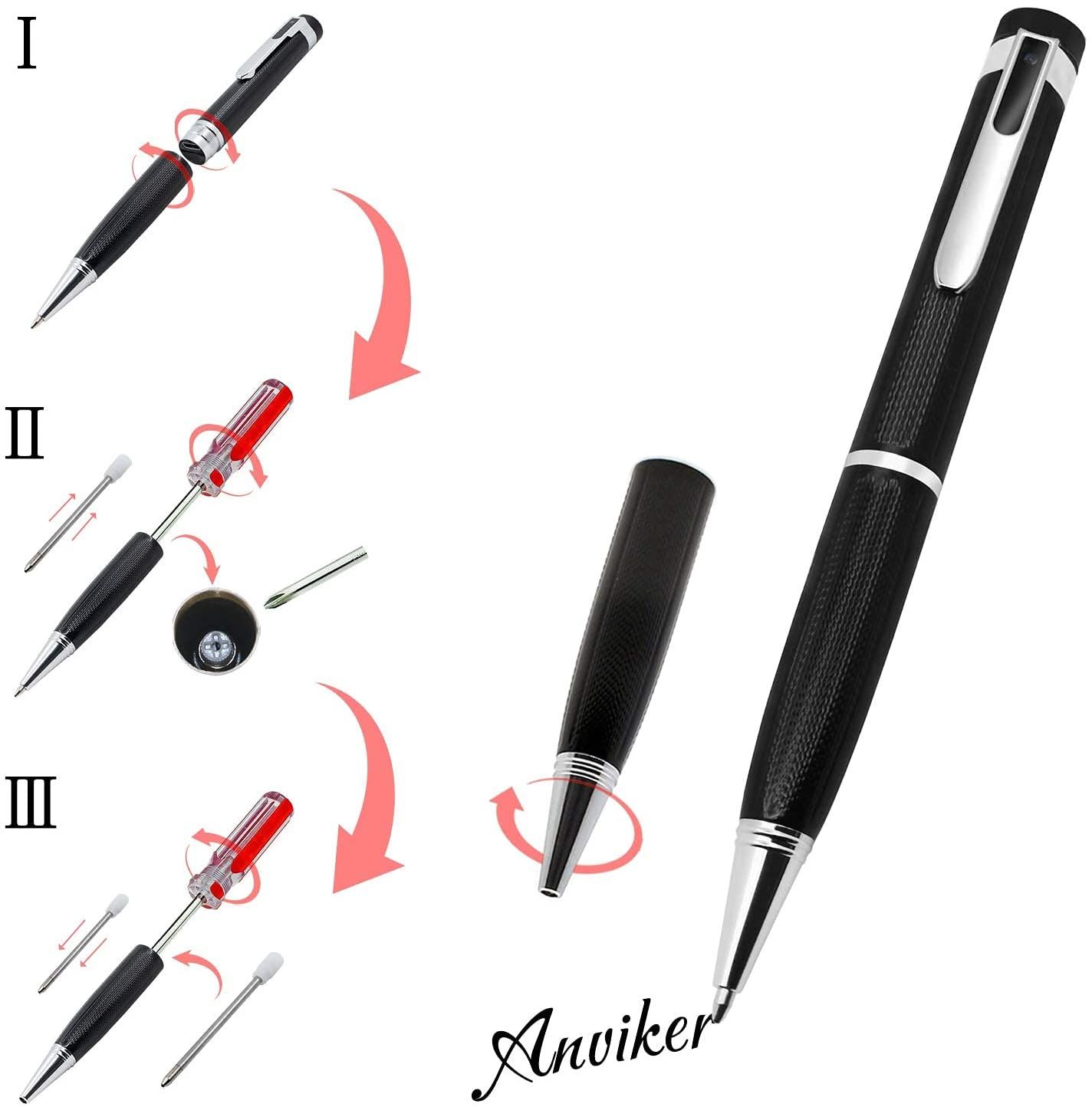 Anviker 1080P Spy Pen with 32GB Micro SD Card - Grey Black