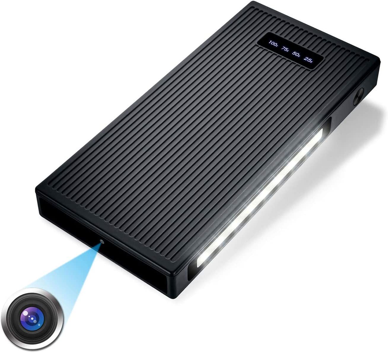 Anviker 1080P Spy Camera with Built-in 10000mAh Battery - Black