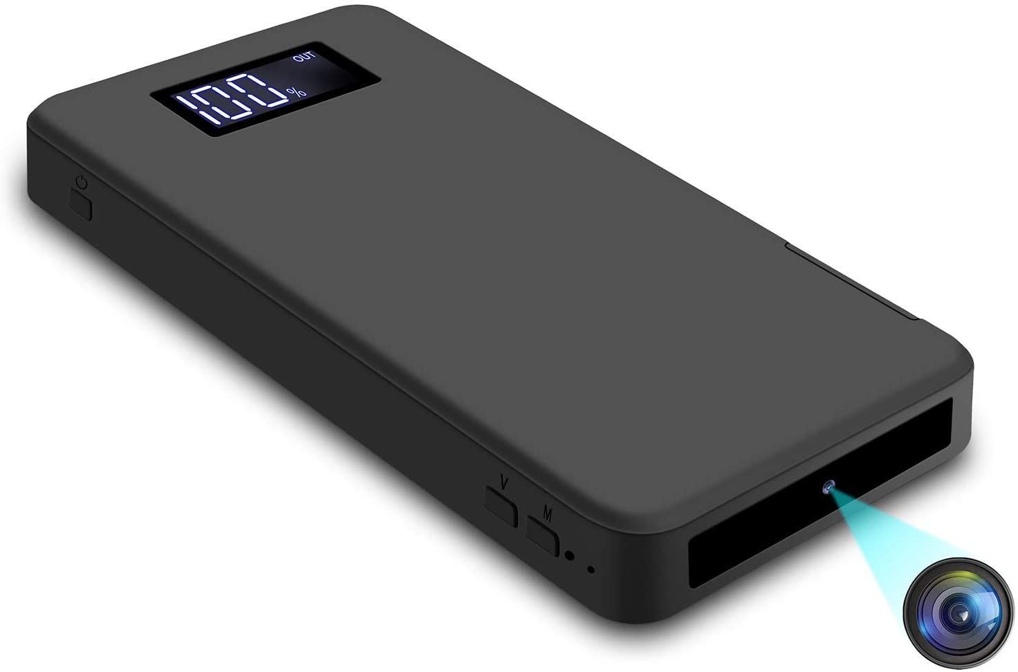 Anviker HD 1080p Spy Camera with Built-in 10000mAh Battery - Black