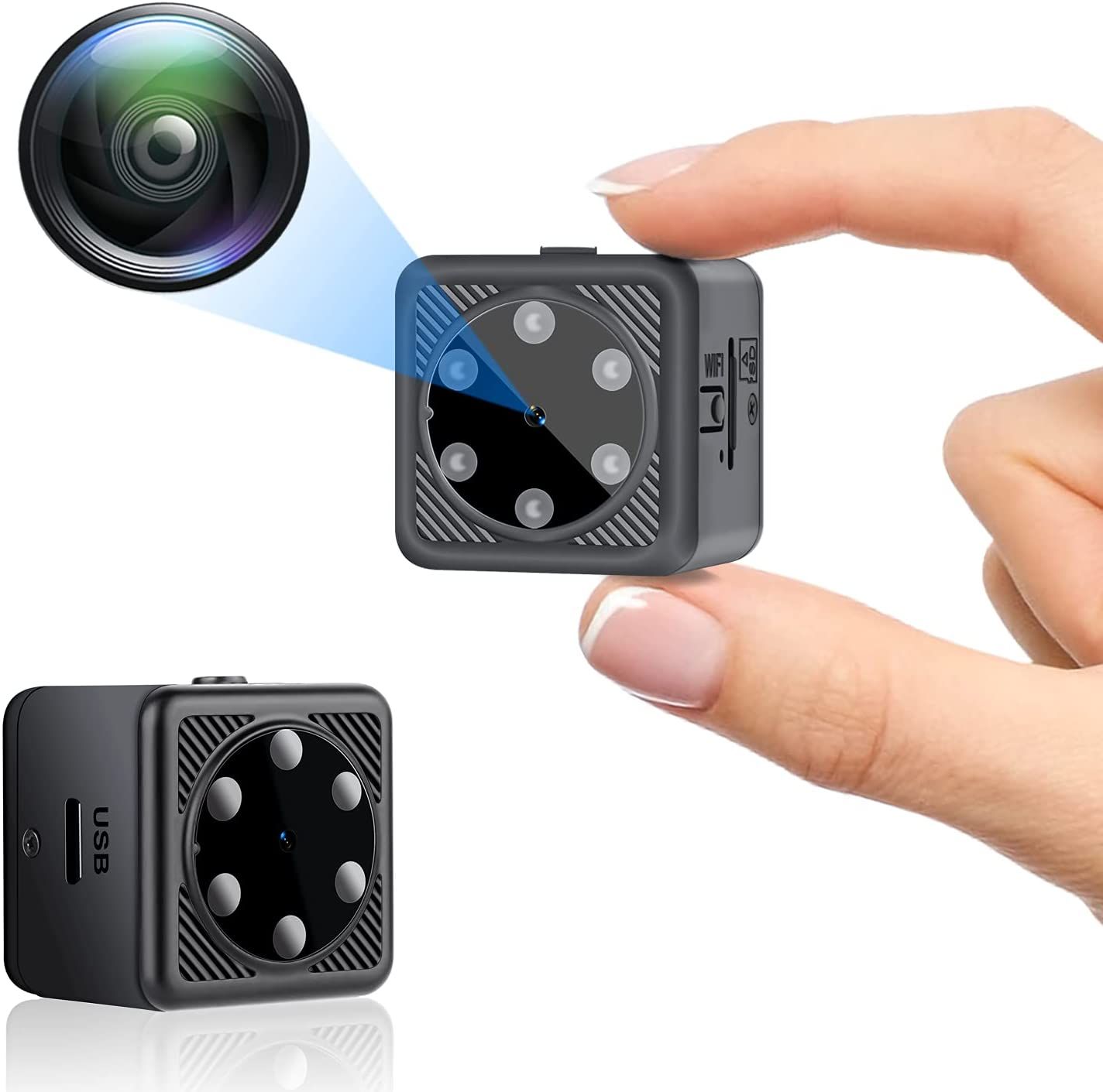 Cámara espía Anviker mini HD 1080P negra