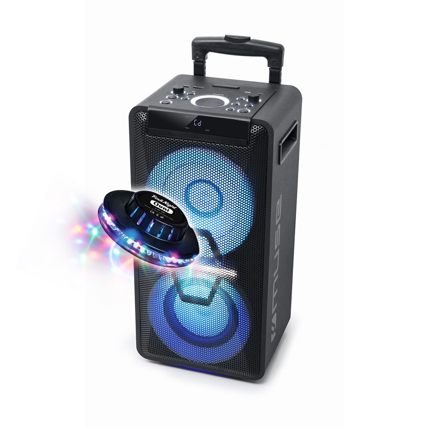 Muse M-1920DJ Speaker - 300W, Battery-Powered DJ Sound System with Lighting