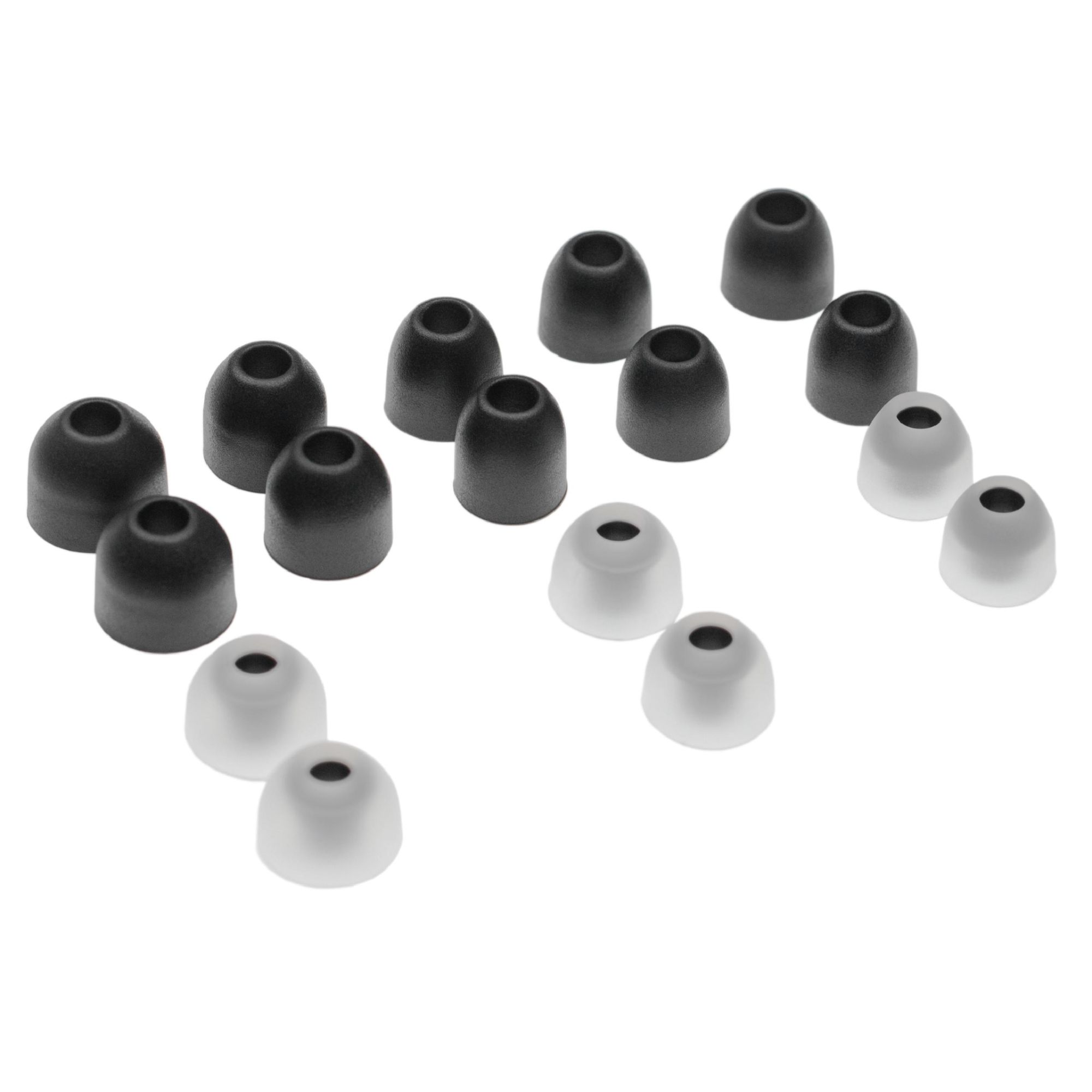 vhbw Sony WF-1000XM3 Ear Tips, 7 Pairs - Black/White Silicone Earbuds for Secure and Comfortable Fit