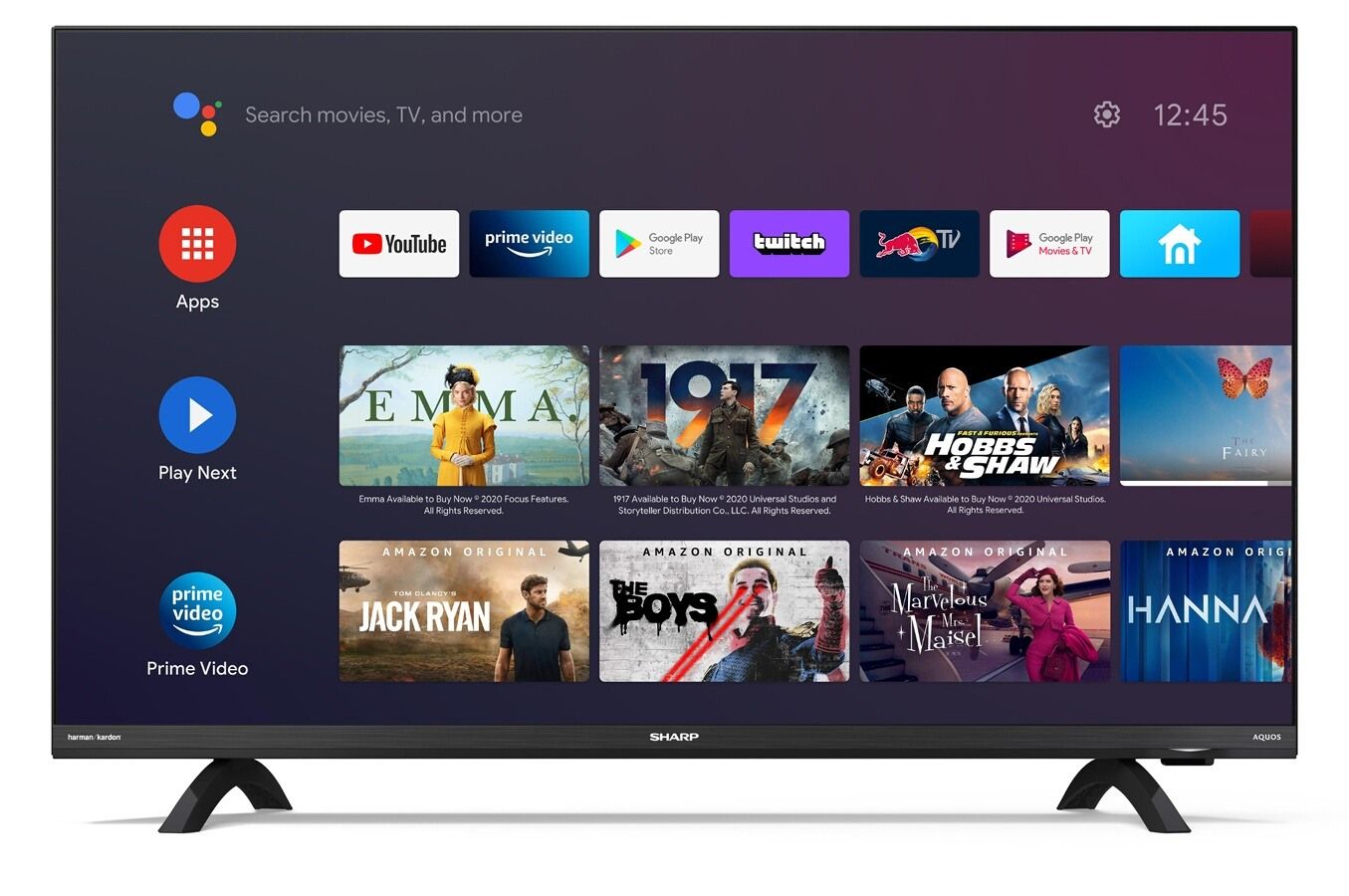 Sharp 32DI3E 32" LED HD Android TV with Harman Kardon Sound - Black