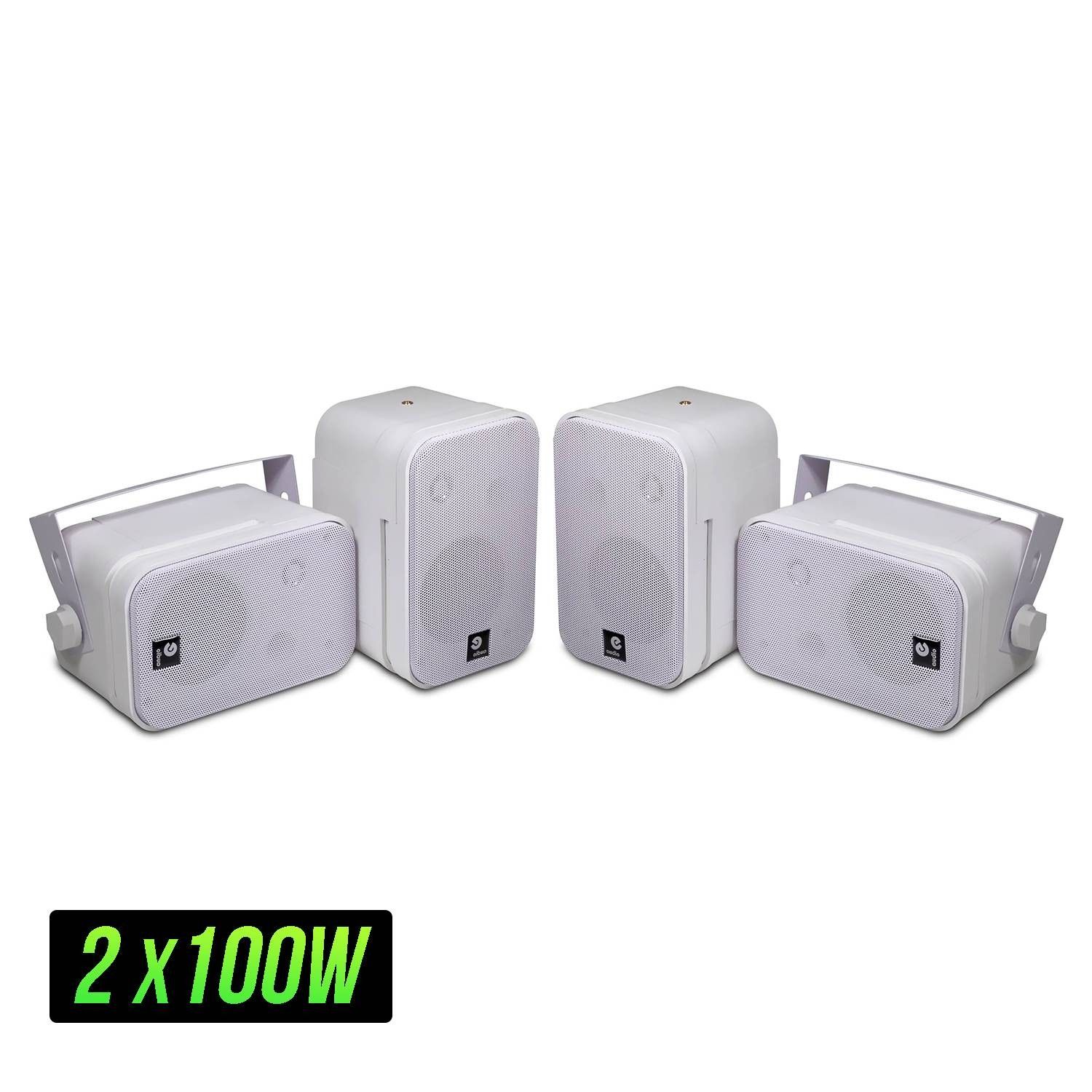 Haut-parleurs de plafond E-Audio B418, 2x100 Watts Blancs Étanches 3.5'' 2 Voies