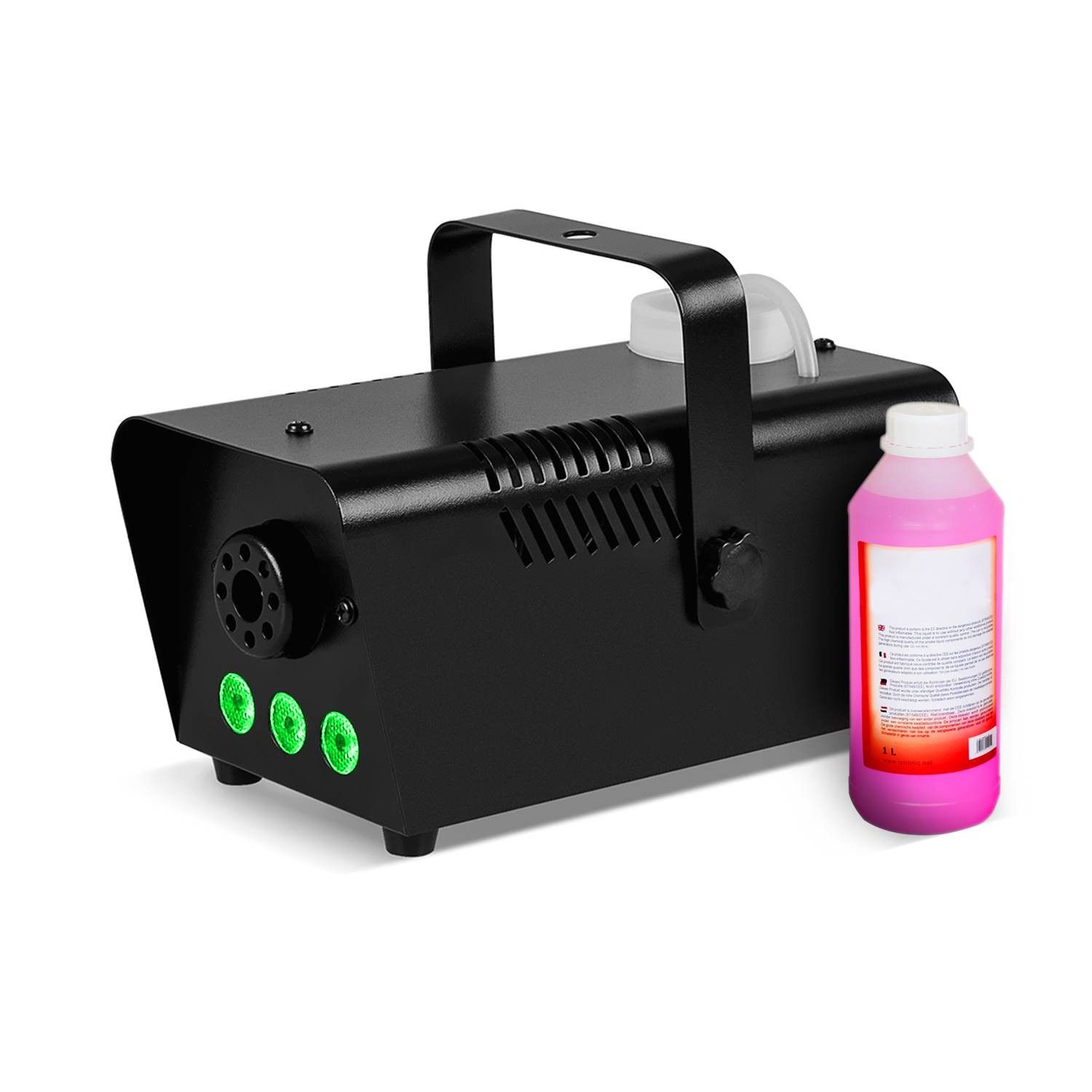 Machine à fumée Flash FLM600, LED vertes 400W, télécommande et crochet de fixation, 1 litre