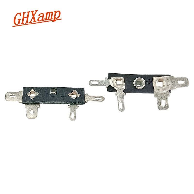 Nipseyteko 4-Pin Speaker Cable Connector Solder Lugs, Silver Plated Copper, 2-Piece Set