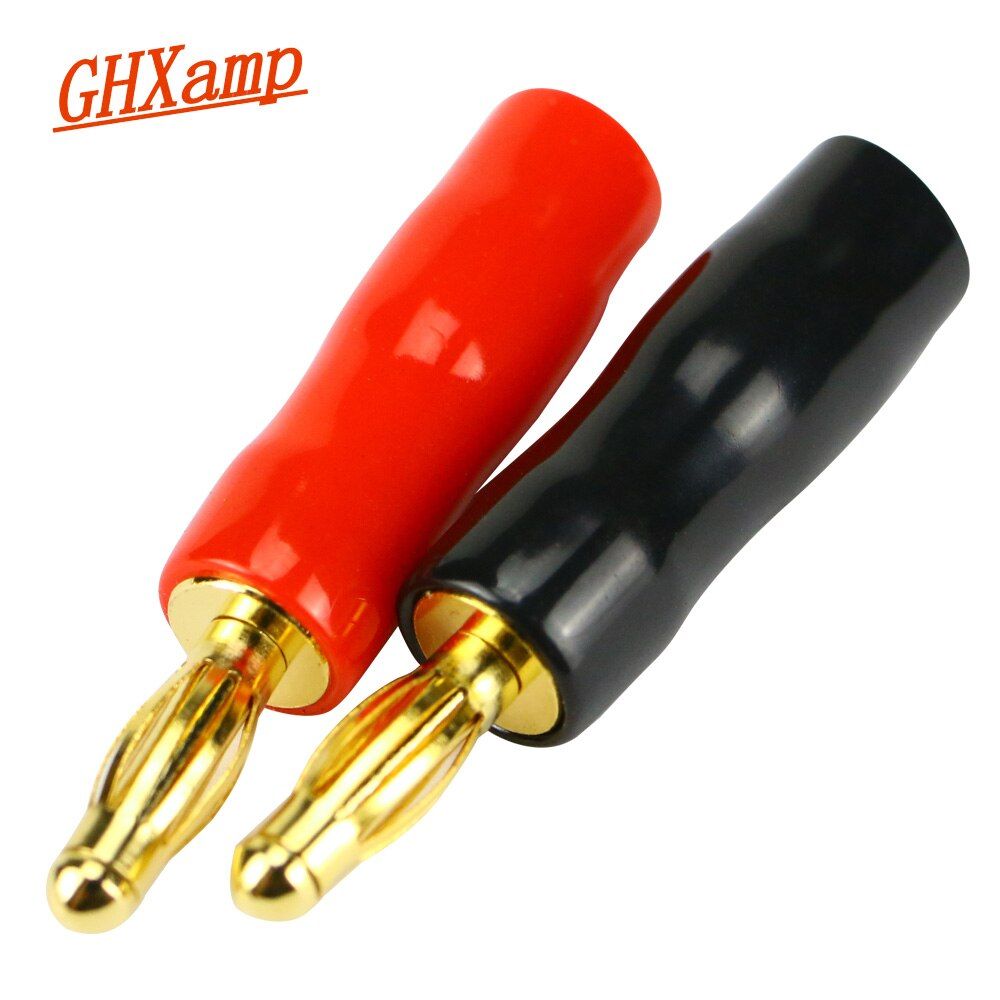 Banana Plugs for Speakers, 4mm, Gold-Plated Copper Connectors, Banana Plugs, 2 Pieces Nipseyteko