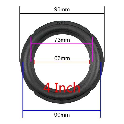 Nipseyteko 4-Inch Rubber Edge Speaker with Foldable Ring Repair Kit