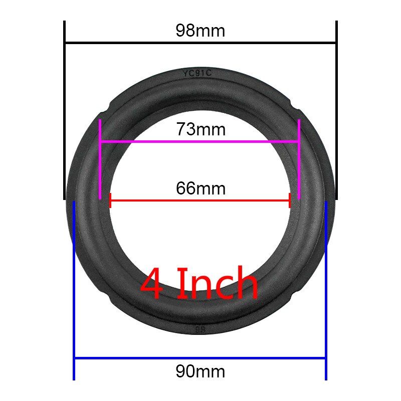Nipseyteko 4-Inch Rubber Edge Speaker with Foldable Ring Repair Kit