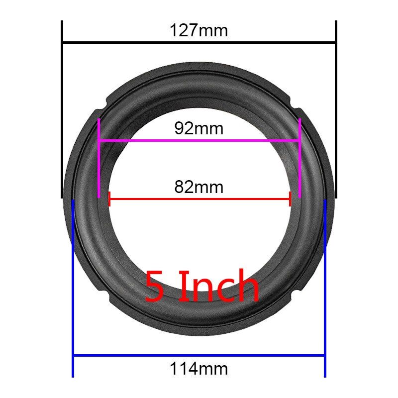 Nipseyteko 5-Inch Rubber Edge Speaker with Foldable Repair Ring