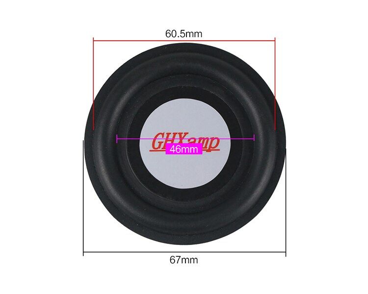 Encimera pasiva de subwoofer redonda Nipseyteko, resonancia de vibración de bajo, 2 piezas de 67 mm