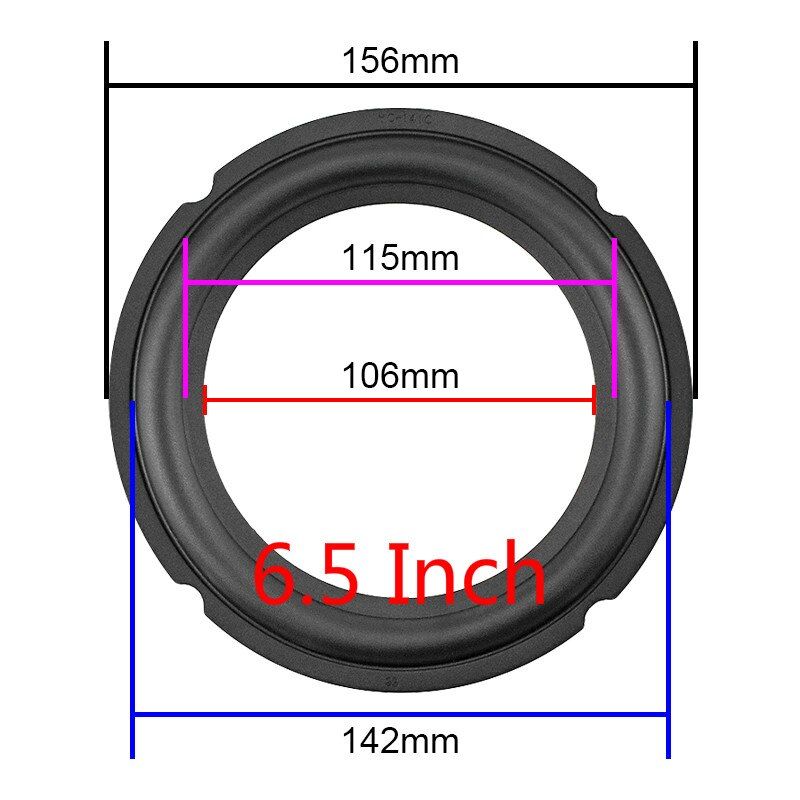 Nipseyteko 6.5-Inch Rubber Edge Speaker with Entaille and Foldable Repair Ring