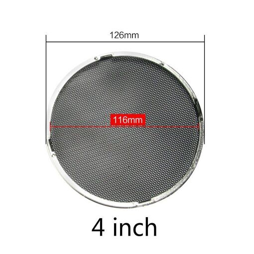 Housse de protection pour haut-parleur de voiture Nipseyteko, ensemble de 2 pièces, mailles argentées avec spray noir, 4 pouces