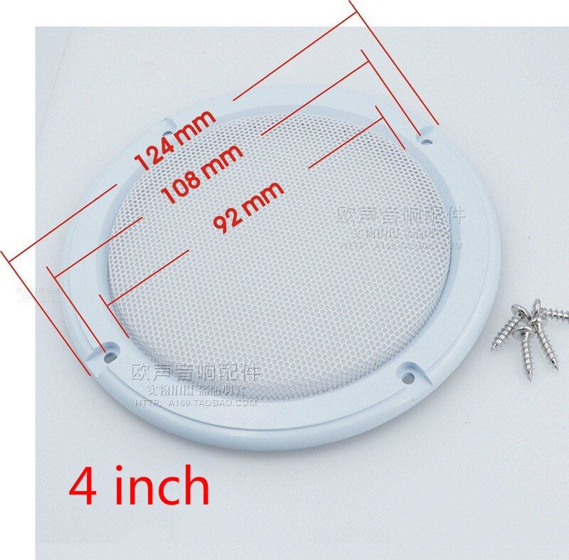 Housse de protection pour haut-parleur Nipseyteko, maillage blanc, 2 pièces, 4 pouces
