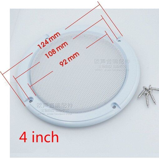 Housse de protection pour haut-parleur Nipseyteko, maillage blanc, 2 pièces, 4 pouces