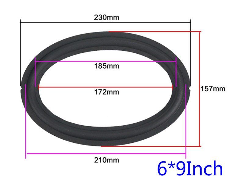 Haut-parleur de voiture Nipseyteko 6x9 pouces, 230 mm ovale avec surround en caoutchouc, suspension, 2 pièces
