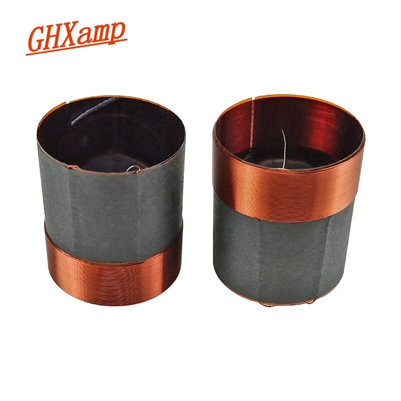 Nipseyteko Bass Coil Speaker, 25.5mm, 4ohm, 25 Hearts, High Power, Round Copper Wire in Black Aluminum, 2 Pieces