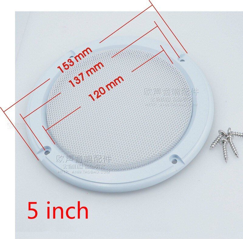 Housse de protection pour haut-parleur Nipseyteko, mailles blanches, 2 pièces, 5 pouces