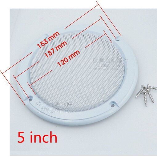 Housse de protection pour haut-parleur Nipseyteko, mailles blanches, 2 pièces, 5 pouces