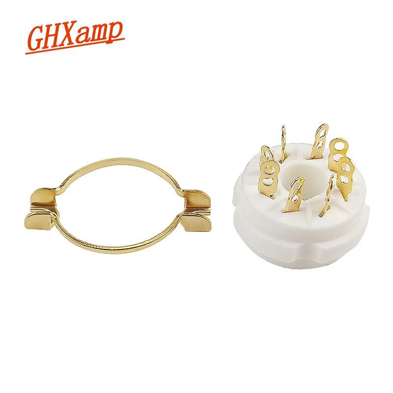 Nipseyteko 8-Pin Vacuum Valve Sockets, 2 Pieces, Gold Plated Ceramic for Electronic Tubes