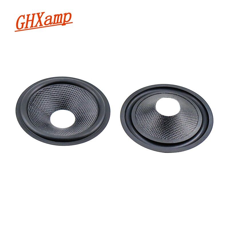 Nipseyteko Carbon Fiber Speaker Cone, 4-Inch, Sound Basin, Rubber Edge for Repair, Speaker Accessories, 2 Pieces