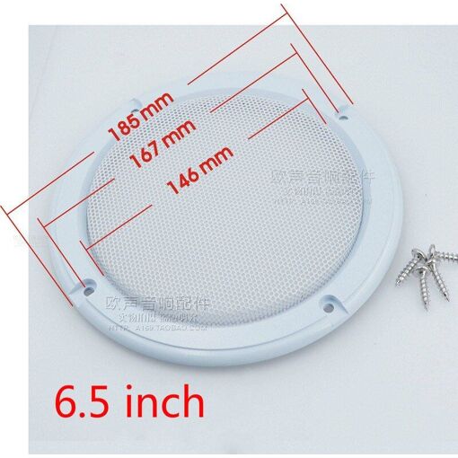 Housse de protection pour haut-parleur Nipseyteko, maillage blanc, 2 pièces, 6,5 pouces
