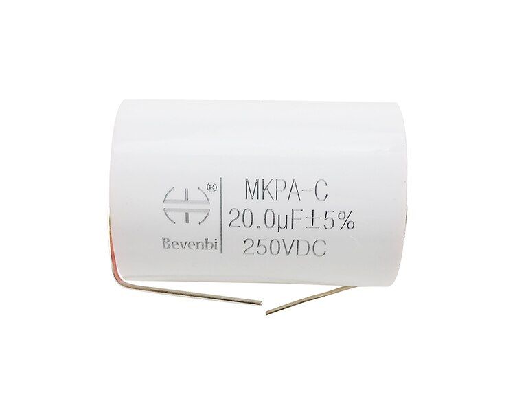 Nipseyteko Non-Polar Speaker Crossover Capacitor, 250V MKP Polypropylene, Professional Audio Components, 1 Piece 20uF