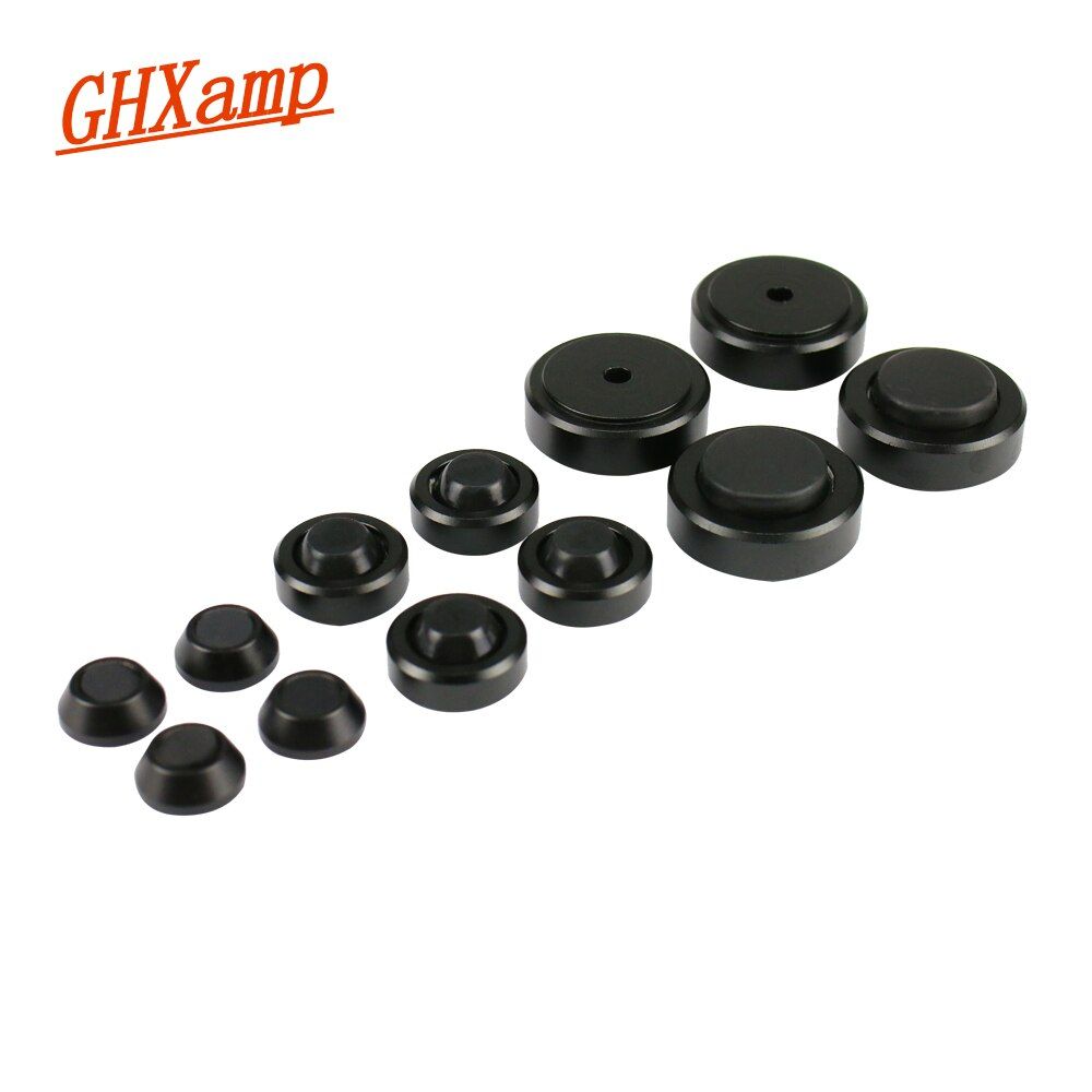 Nipseyteko 30x10mm Speaker Stand, Aluminum and Rubber Foot, for DC Amplifier Tube with Dial, 4 Pieces (Black)