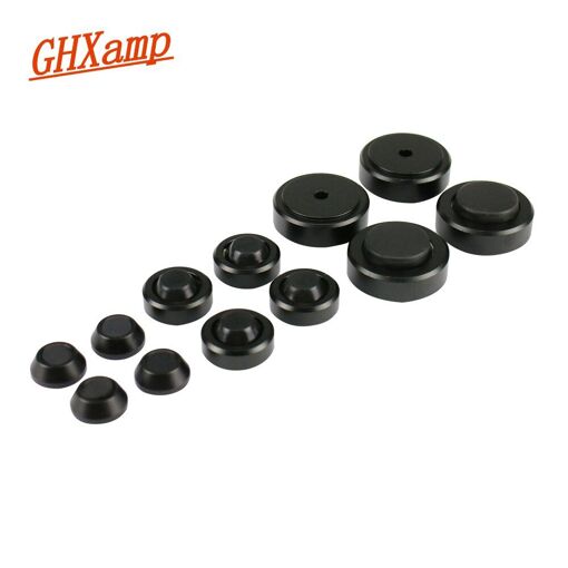 Nipseyteko 30x10mm Speaker Stand, Aluminum and Rubber Foot, for DC Amplifier Tube with Dial, 4 Pieces (Black)