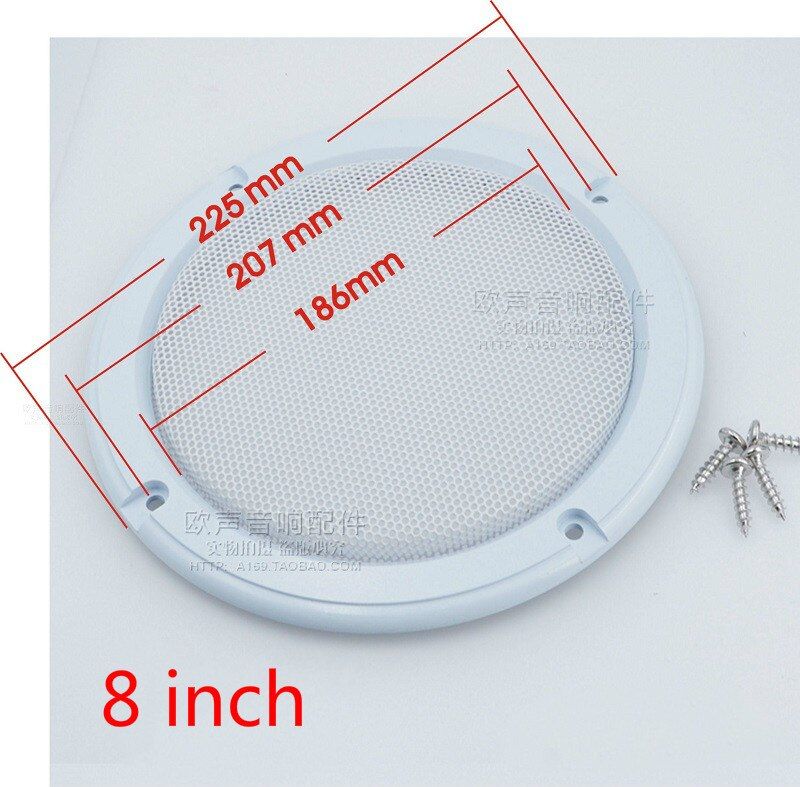 Housse de protection pour haut-parleur Nipseyteko, mailles blanches, 2 pièces, 8 pouces