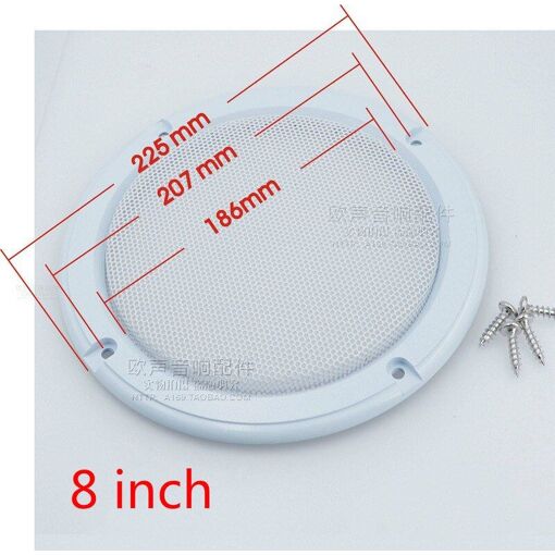 Housse de protection pour haut-parleur Nipseyteko, mailles blanches, 2 pièces, 8 pouces
