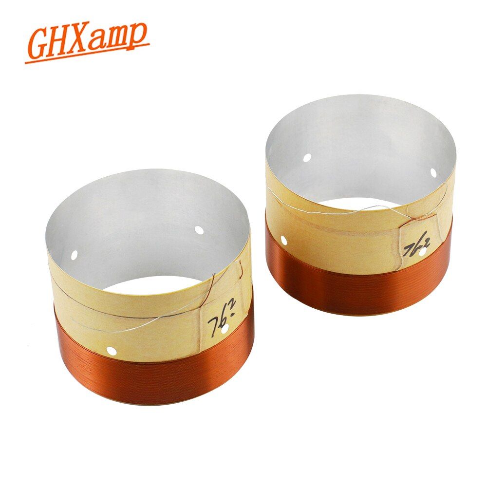 Nipseyteko 76.2mm 8 Ohm Voice Coil for Subwoofer, Copper Wire, White Aluminum with Sound Ports, 2-Layer, 2 Pieces