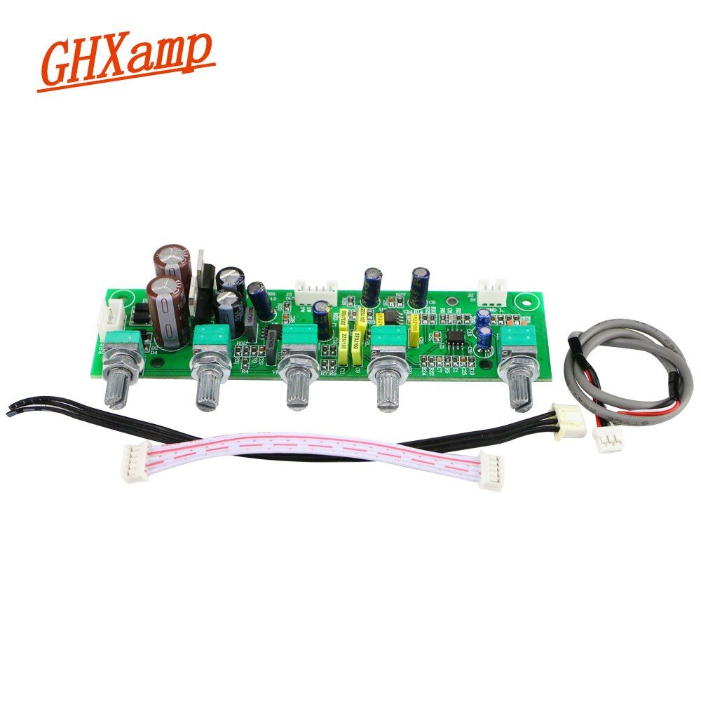 Nipseyteko Bass Amplifier Preamp NE5532, 2.1 Channel, Tone Card, Ultra Low Frequency, Independent Adjustment, Double AC12V
