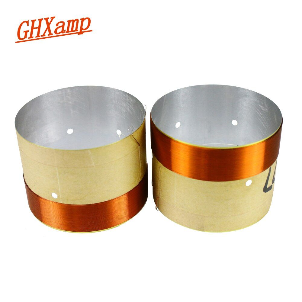 Nipseyteko 77mm Vocal Coil for Subwoofer, White Aluminum, 2-Layer, Round Copper Wire, Repair Parts, 2 Pieces
