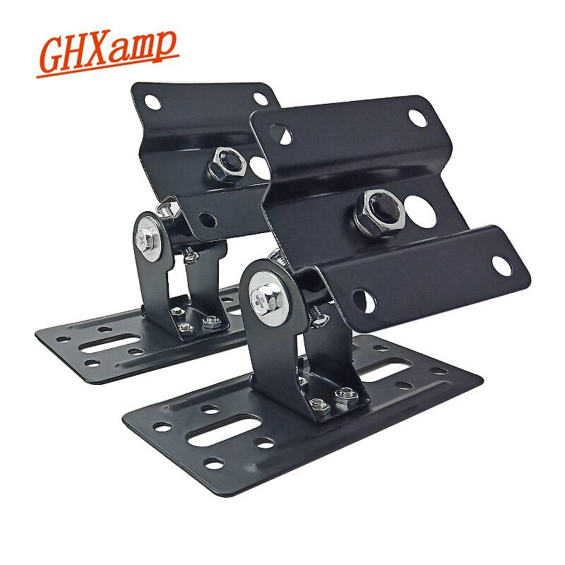 Nipseyteko Wall-Mount Speaker Stand, Universal 5-6 Inch Speaker Holder (2 Pack), Chrome
