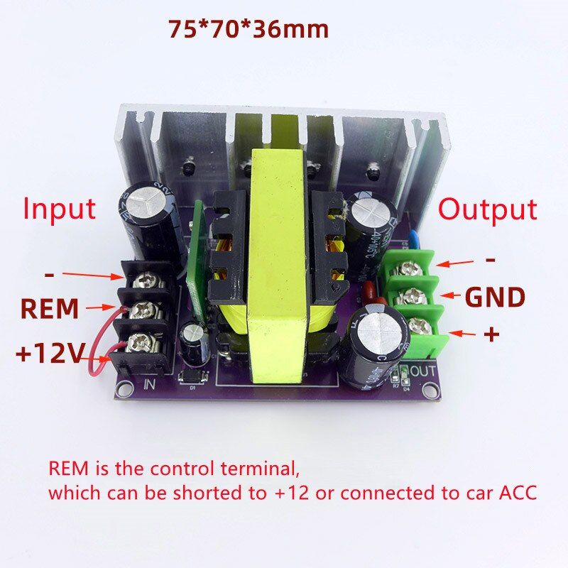 Nipseyteko 200W Power Supply for Car Audio Subwoofer Amplifier and Speaker