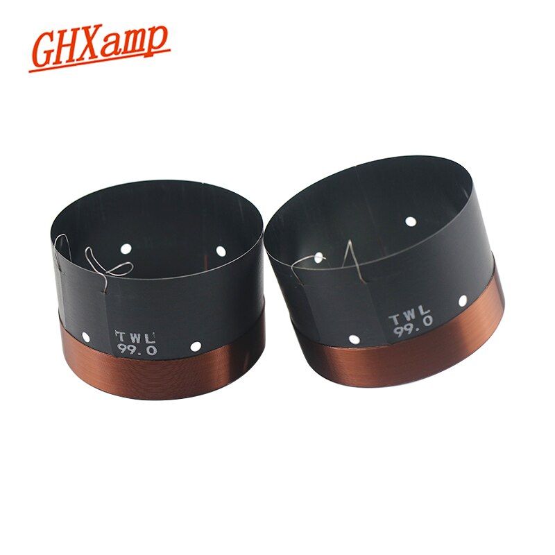 Nipseyteko Voice Coil for Stage Speakers, 2-Pack, Aluminum and Copper Round Wire, High Power, 99mm, 6 Ohm