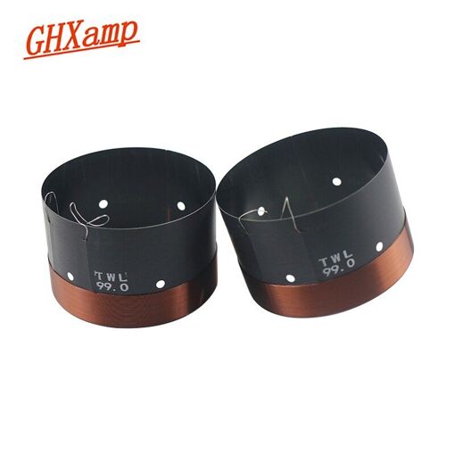 Nipseyteko Voice Coil for Stage Speakers, 2-Pack, Aluminum and Copper Round Wire, High Power, 99mm, 6 Ohm