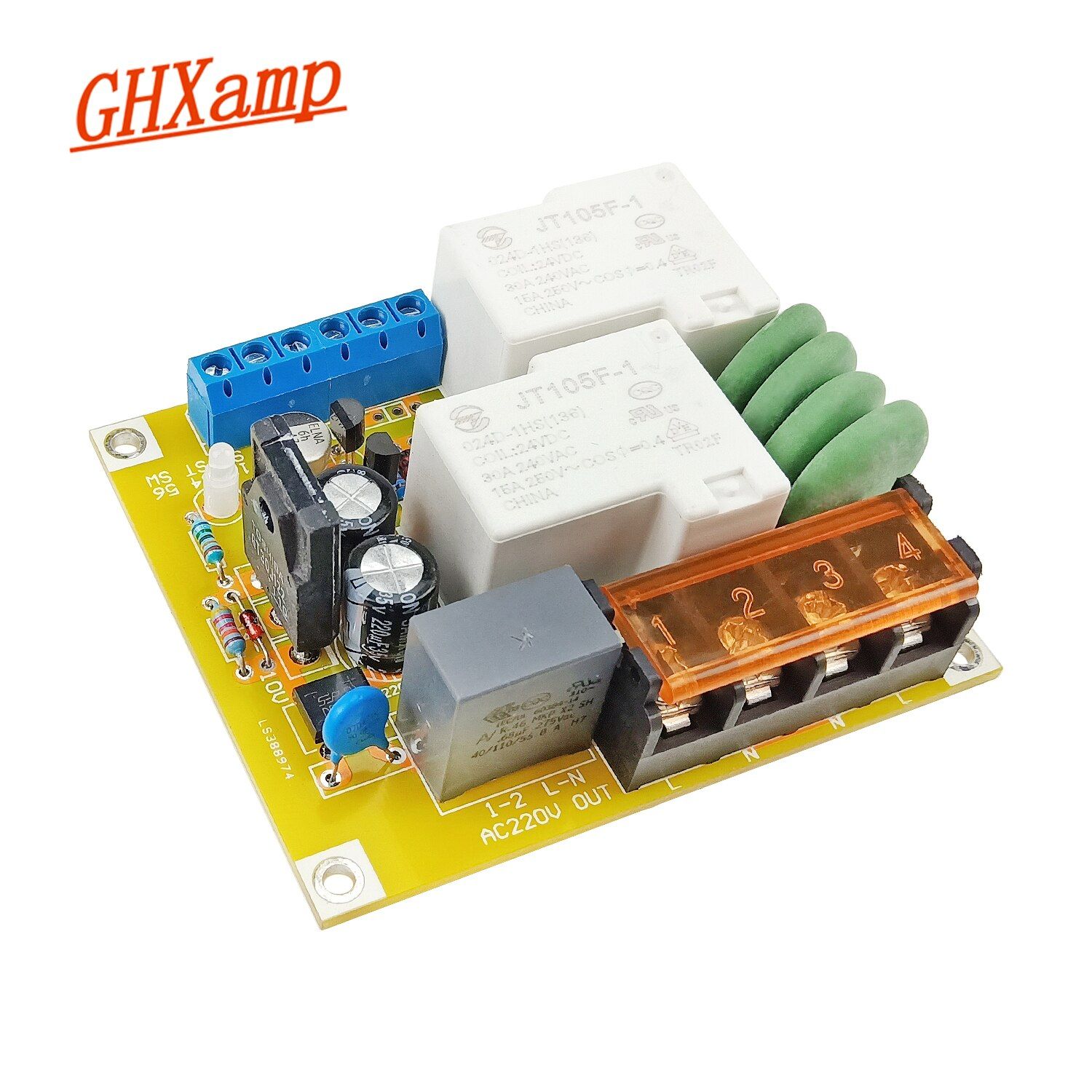 Nipseyteko Progressive Start Power Card, 2000W, 30A Power Amplifier, Time Delay, Class A Progressive Start, Current Shock Prevention, 1 Piece
