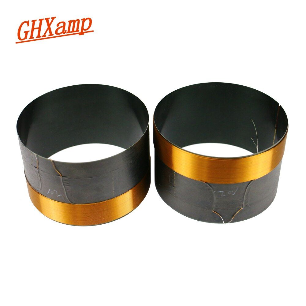 Nipseyteko 102mm Bass Coil, 8 Ohm, Black Aluminum, High Power, 18-inch Speaker, Round Wire, 2 Pieces