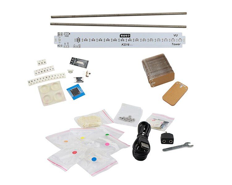 Nipseyteko DIY Electronic Kit with KS16 Level Screen, Music Spectrum, Crystal Sound VU Tower, 1 Piece
