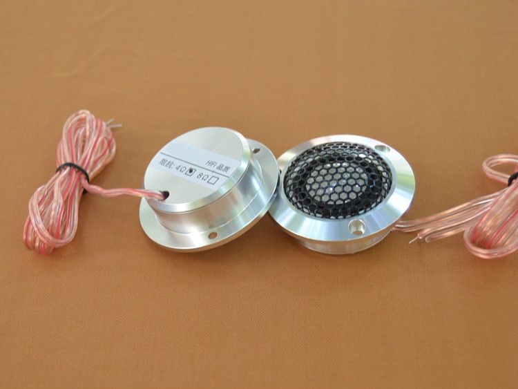 Nipseyteko Car Tweeter Speakers, 4 Ohm, 25W, Ceramic Film + Silk Edge, Aluminum Housing, Neodymium Clear 45KHZ, 2-Piece
