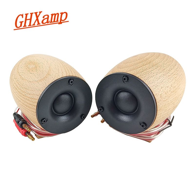 Nipseyteko Wood Super Tweeter Speakers, 1 Pair, 8ohm, 20W, Neodymium Dome, 3 Silk Diaphragms, Tweeter Compensation for Home Cinema, 30KHZ