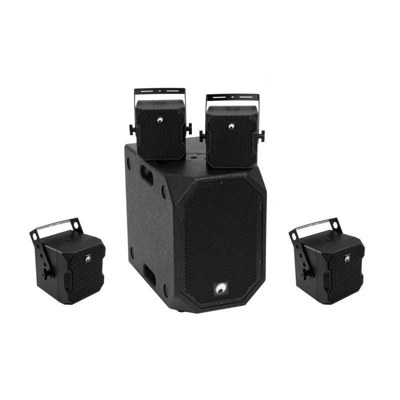 Omnitronic BOB-10A Black Speaker Set with 4 BOB-4 Black Speakers