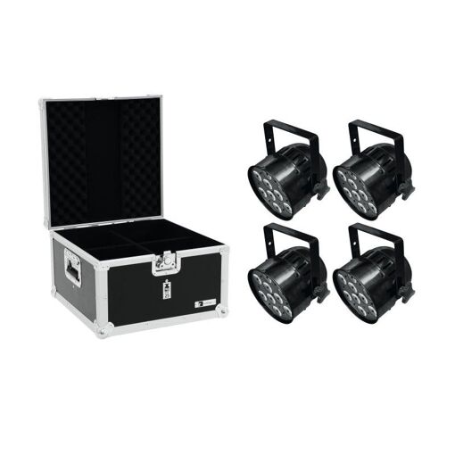 Set Eurolite 4x LED PAR-56 HCL Corto Tirador + Estuche EPS