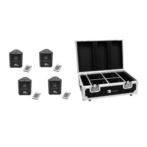 Ensemble Eurolite 4x Batterie TL-3 TCL QuickDMX + Étui avec Fonction de Recharge