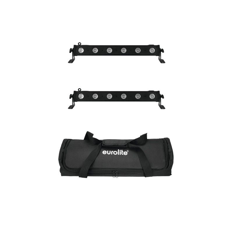 Eurolite LED Bar Set (2x BAR-6 QCL RGBA) with Soft Bag