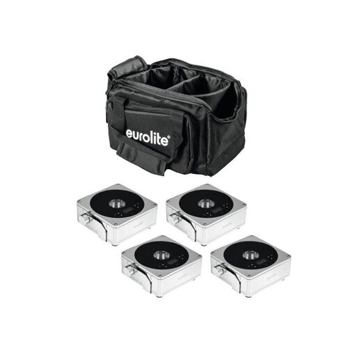 Kit Eurolite 4x Luz Plana 1 Cromo + Bolsa Soft